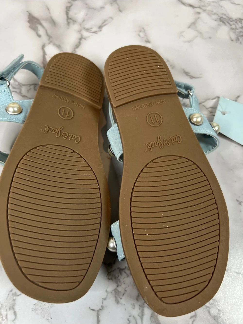 Cat & Jack Light Blue Pearl-Stud Sandals Various Sizes